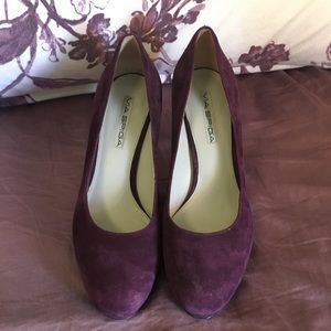 {Via Spiga} purple suede high heels